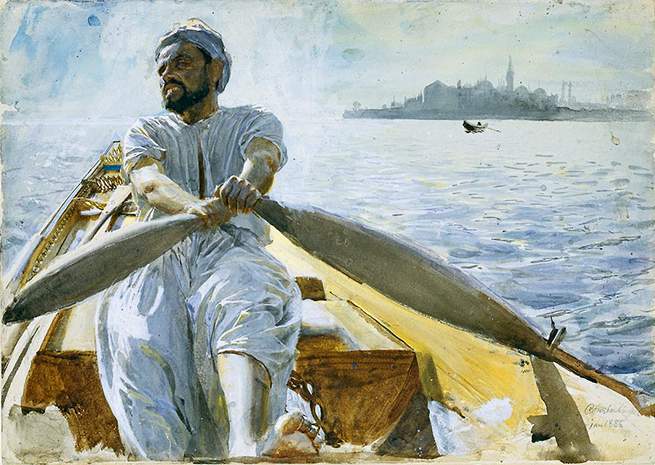 An oarsman on the Bosphorus. 